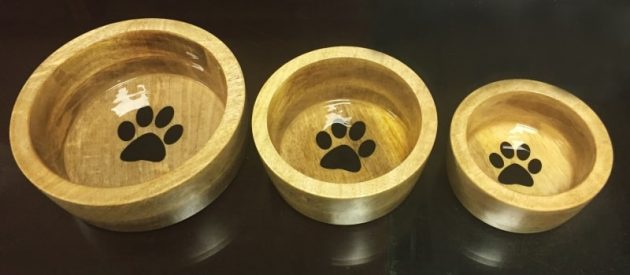 Designer Wood Tube Pet Bowl