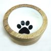 Ceramic Premium Natural Wood Pet Bowl